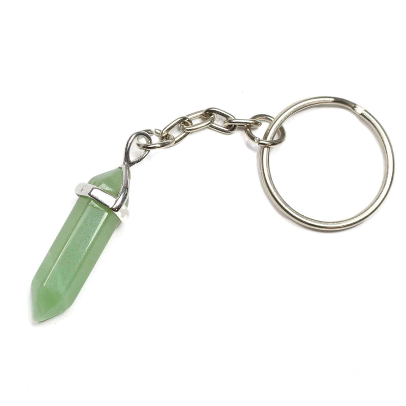 Green Aventurine Crystal Point Keyring