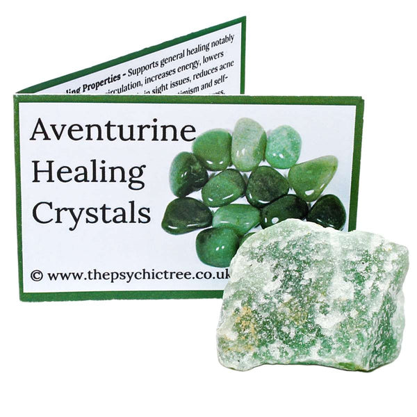 Green Aventurine Rough Crystal & Guide Pack