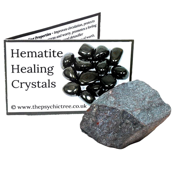 Hematite Rough Crystal & Guide Pack