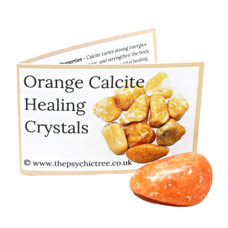 Orange Calcite Polished Crystal & Guide Pack