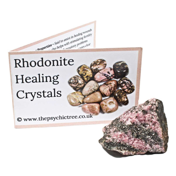Rhodonite Rough Crystal & Guide Pack