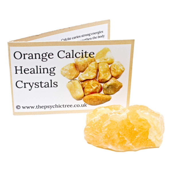 Orange Calcite Rough Crystal & Guide Pack