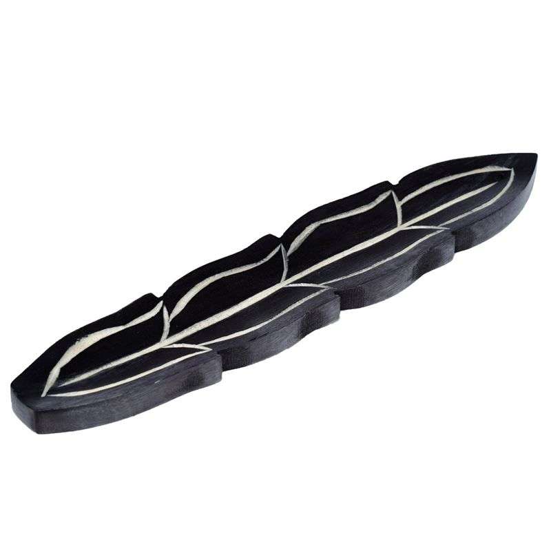 Mango Wood Feather Shaped Ashcatcher Incense Sticks Burner