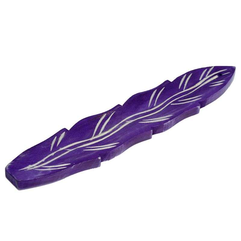 Mango Wood Feather Shaped Ashcatcher Incense Sticks Burner