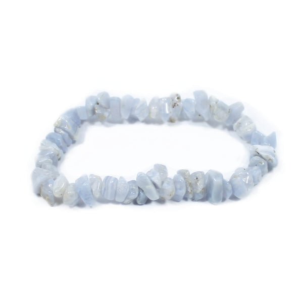 Blue Lace Agate Stone Chip Bracelet