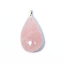 Rose Quartz Teardrop Pendant with Silver Chain