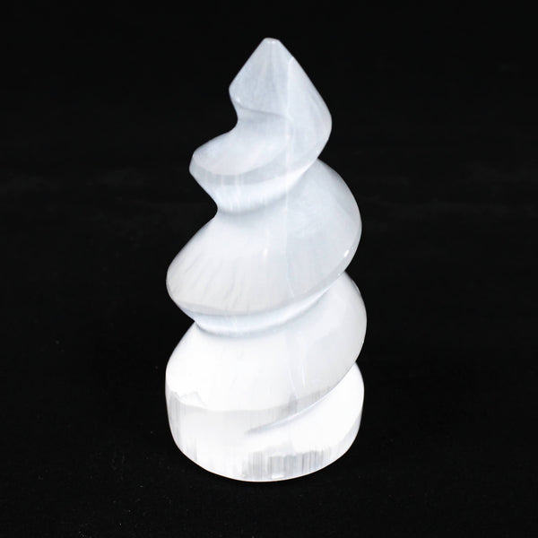 Selenite Spiral Unicorn Horn