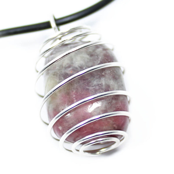Lepidolite Wire Wrapped Necklace