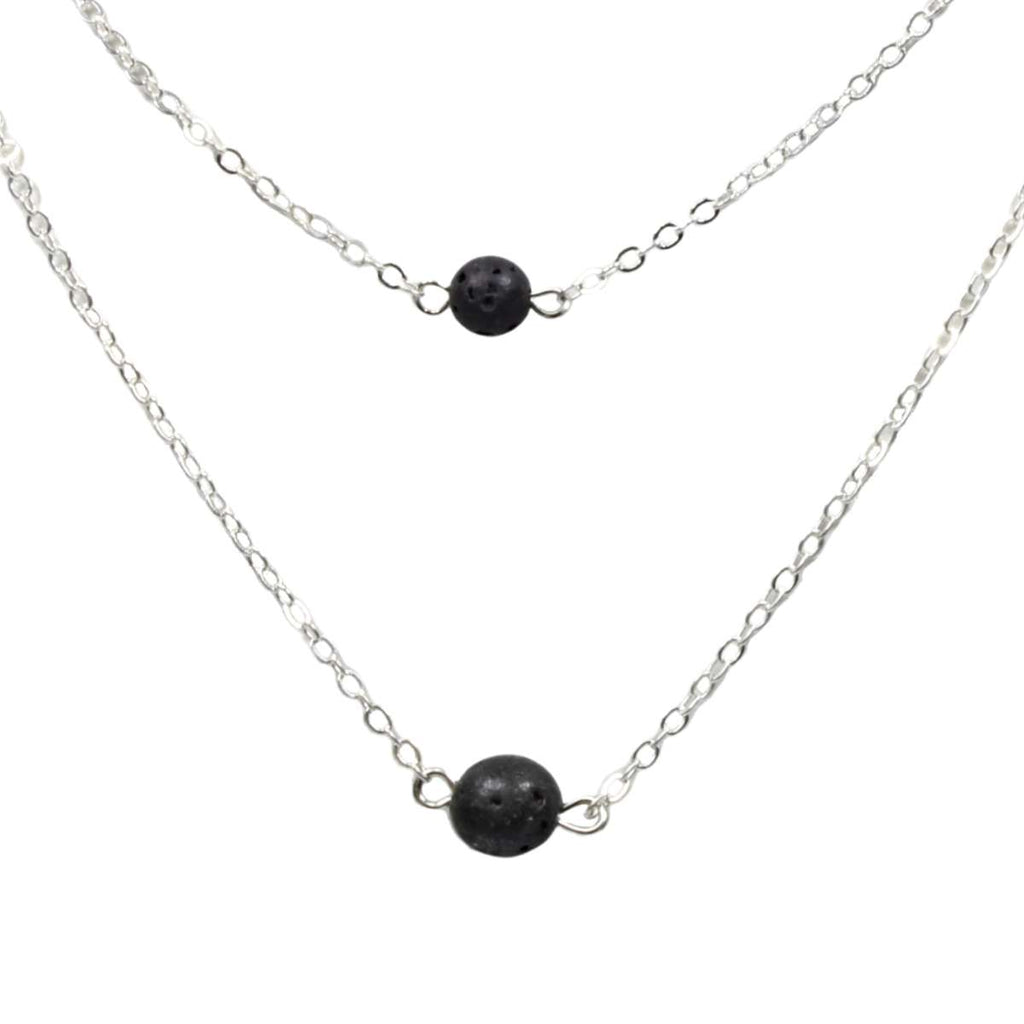 Black Lava Stone Necklace | patapatajewelry