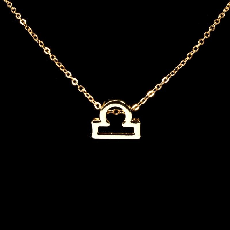 Libra Zodiac Gold Necklace