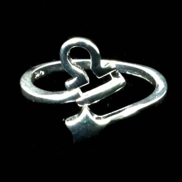 Libra Zodiac Ring - Sterling Silver
