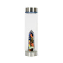 Bewater Magic Water Glass Bottle - Red Jasper, Sodalite, Tiger’s Eye, Green and Yellow Aventurine