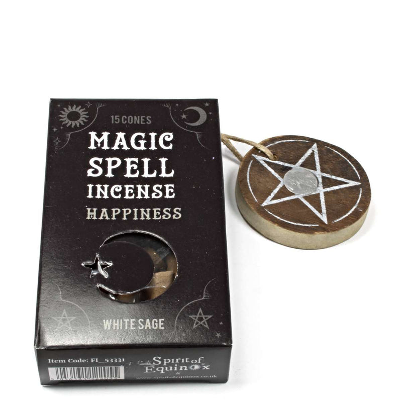Magic Spell Incense Cones & Holder - Happiness