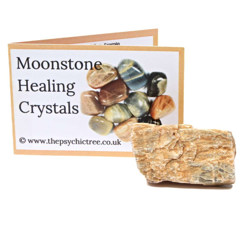 Moonstone Rough Crystal & Guide Pack