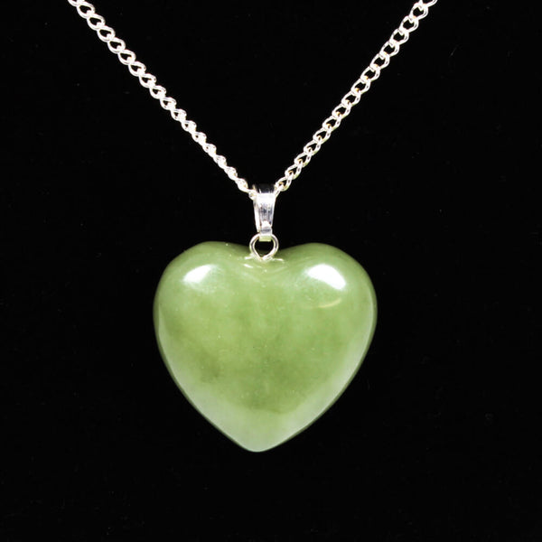 New Jade Heart Pendant With Chain