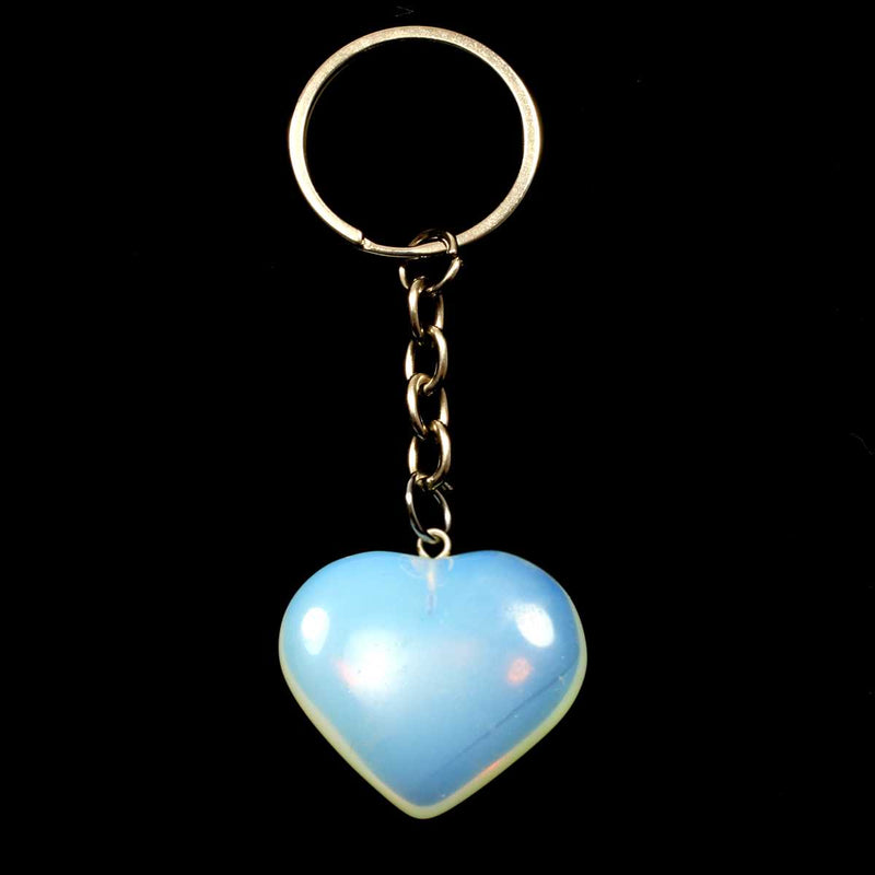 Opalite Heart Keyring