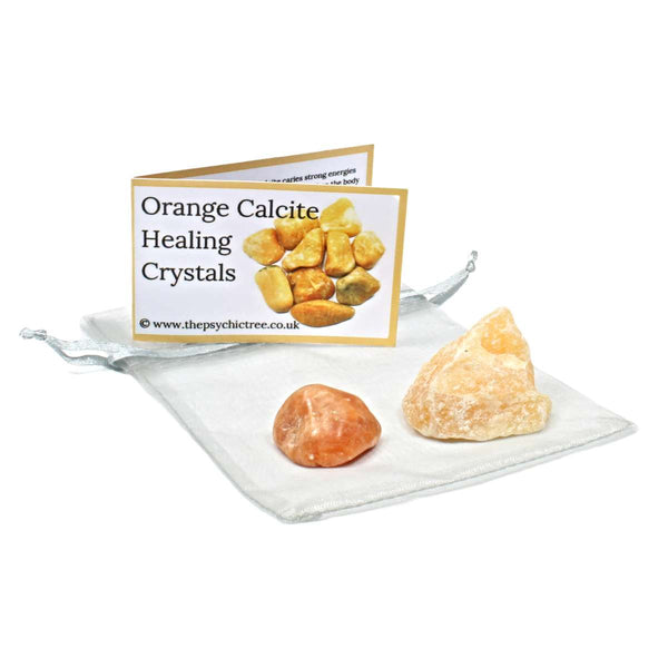 Orange Calcite Rough 'n' Tumble Crystal Pack