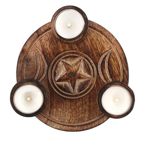 Triple Moon Tealight Candle Holder