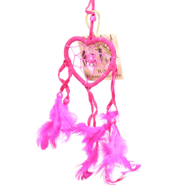 Small Heart Bali Dreamcatcher - Pink