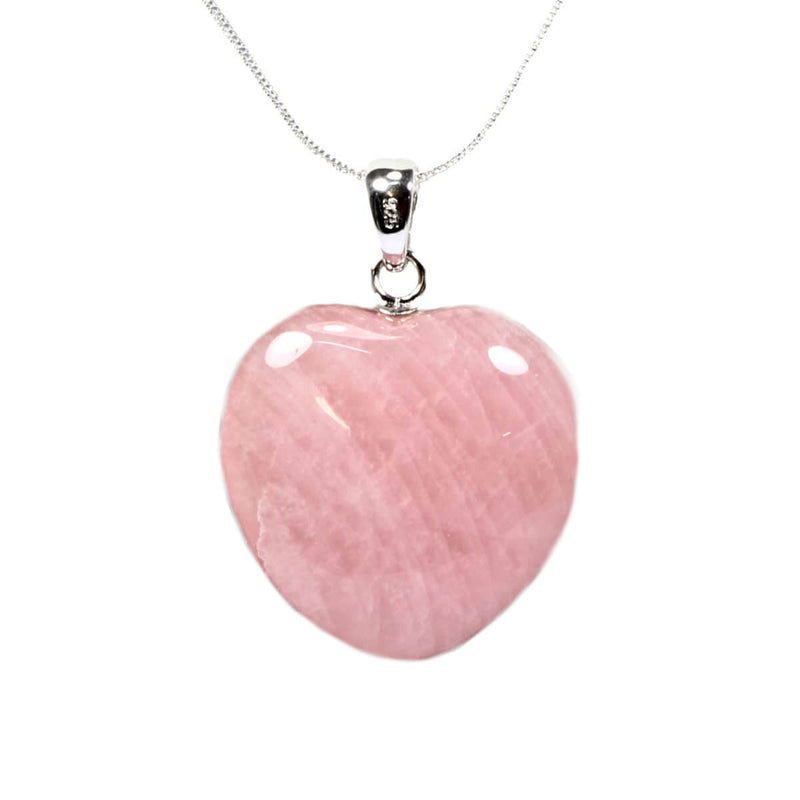 Rose Quartz Small Heart Pendant with Chain