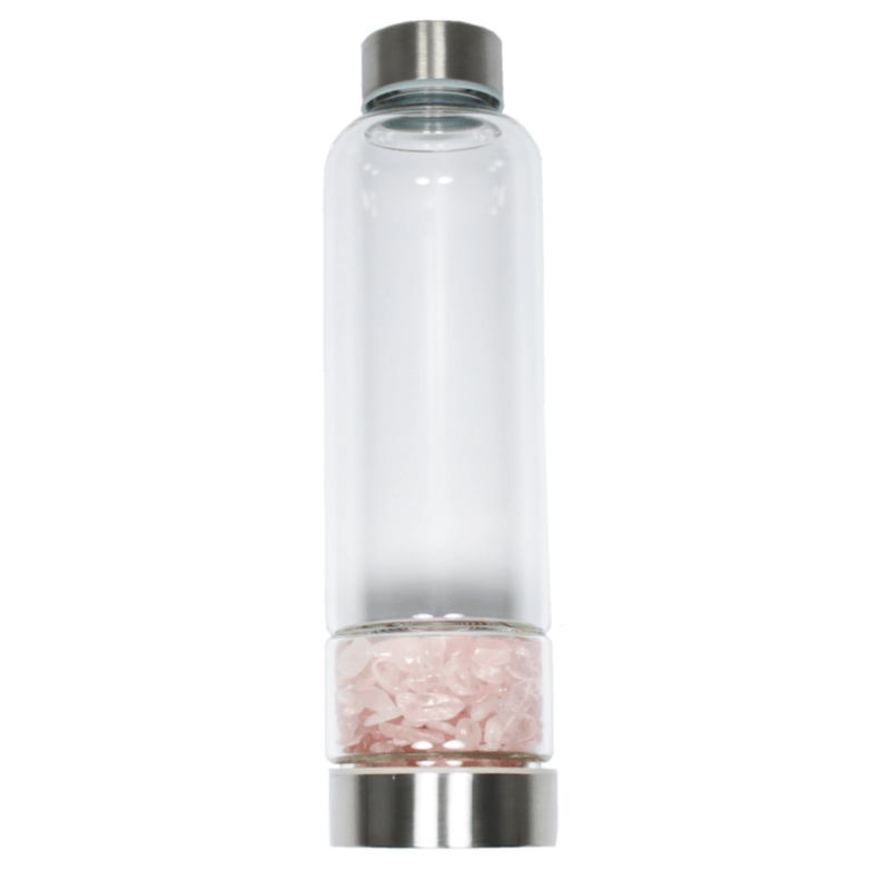 Glass Crystal Water Bottle - Rose Quartz for Unconditional Love