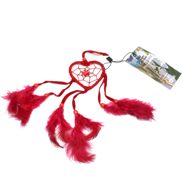 Small Heart Bali Dreamcatcher - Red