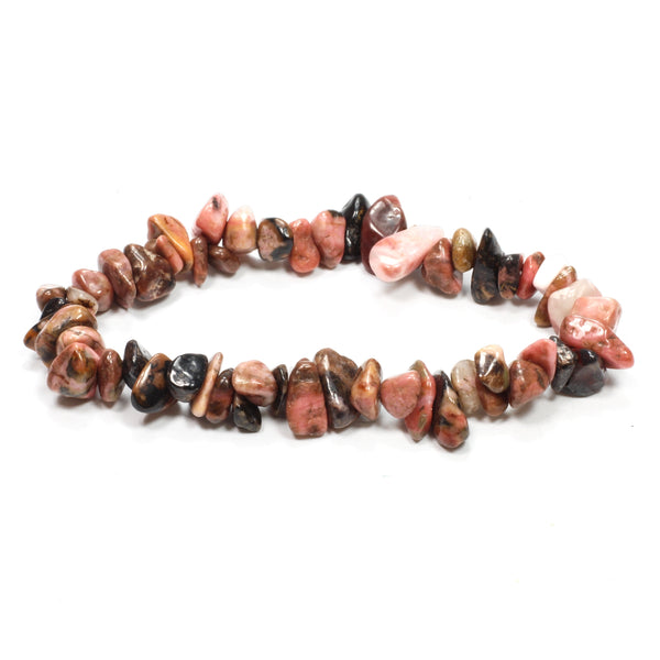 Rhodonite Stone Chip Bracelet