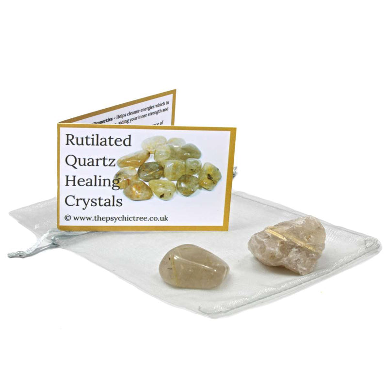 Rutilated Quartz Rough 'n' Tumble Crystal Pack