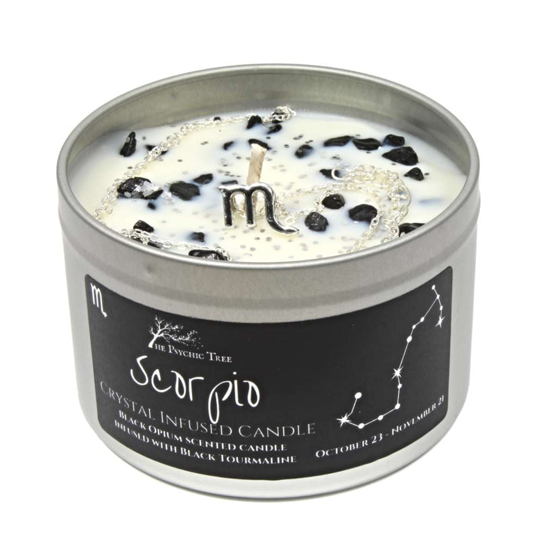 Scorpio - Crystal & Jewellery Scented Zodiac Candle