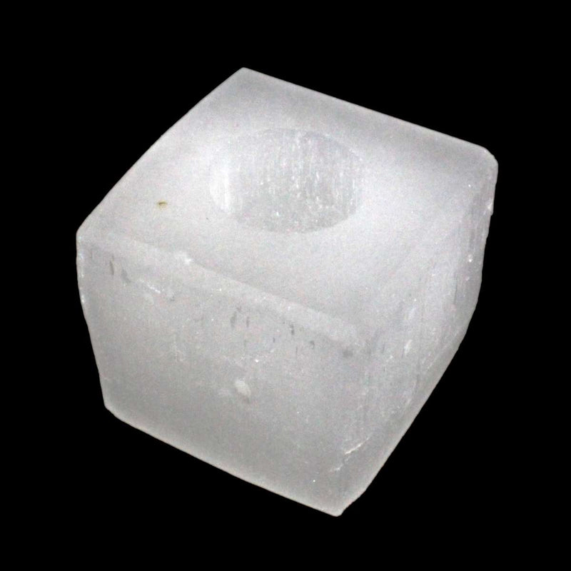 Selenite Square Candle Holder