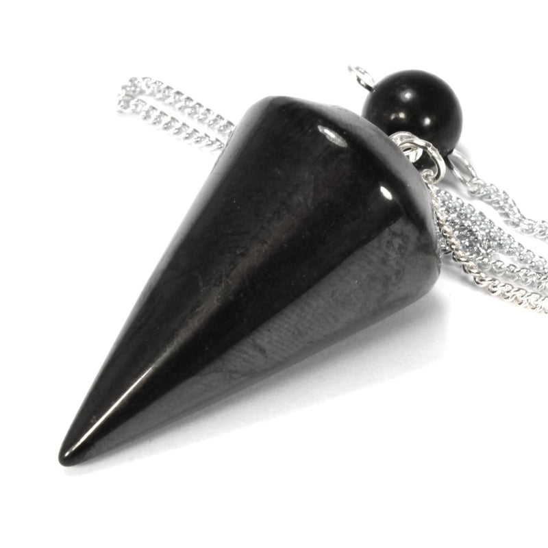 Shungite Faceted Cone Pendulum