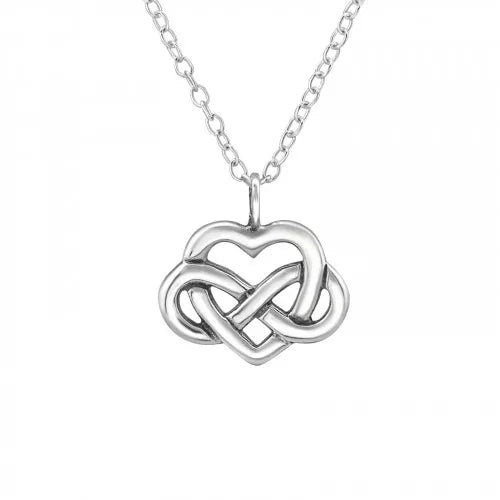 Sterling Silver Celtic Heart Knot Necklace