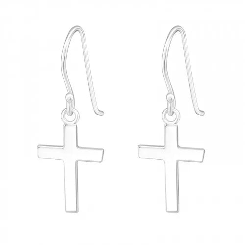 Sterling Silver Cross Earrings