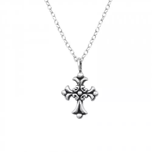 Sterling Silver Gothic Cross Necklace