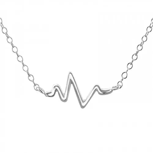 Sterling Silver Heartbeat Necklace