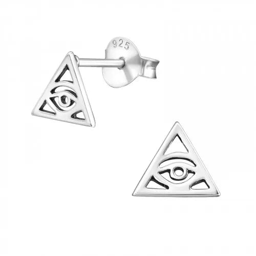 Sterling Silver Evil Eye Stud Earrings