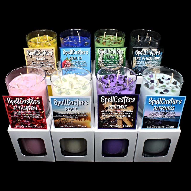 Complete SpellCasters Crystal Infused Scented Candle Set
