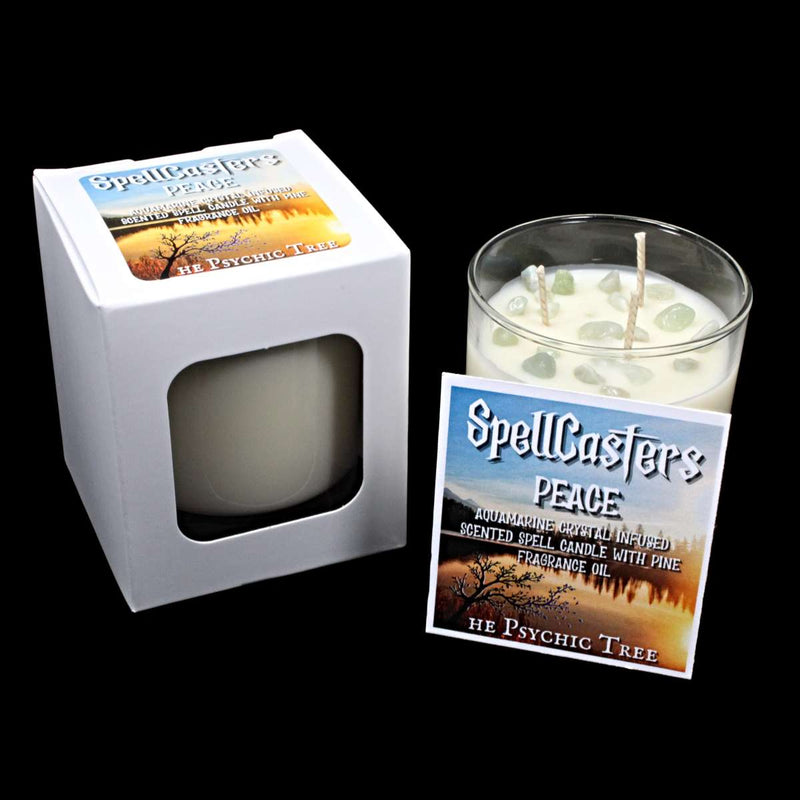 SpellCasters Peace - Crystal Infused Scented Spell Candle