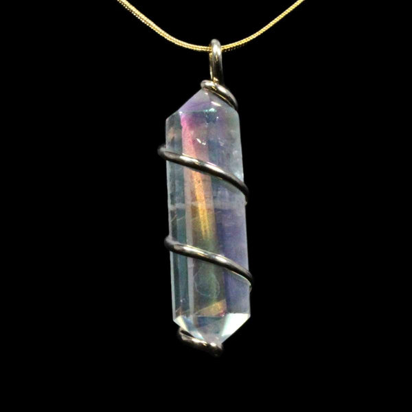 Angel Aura Point with Gold Spiral Pendant & Chain
