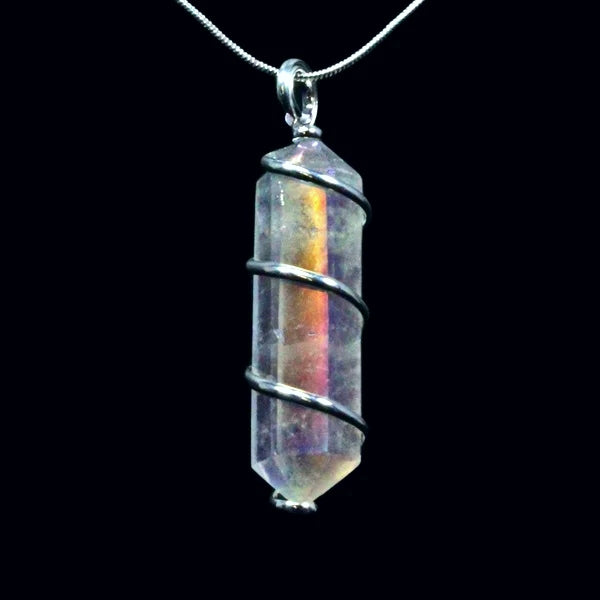 Angel Aura Point with Silver Spiral Pendant & Chain