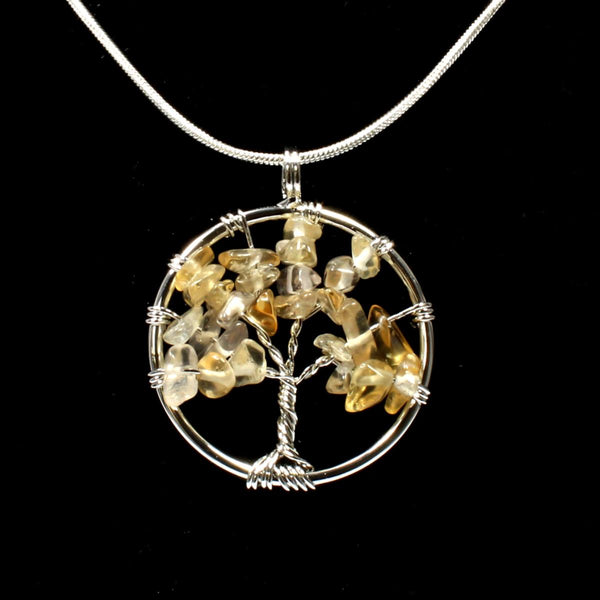 Citrine Tree Of Life Pendant With Chain
