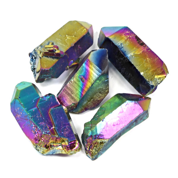 Titanium Aura Quartz Rough Points