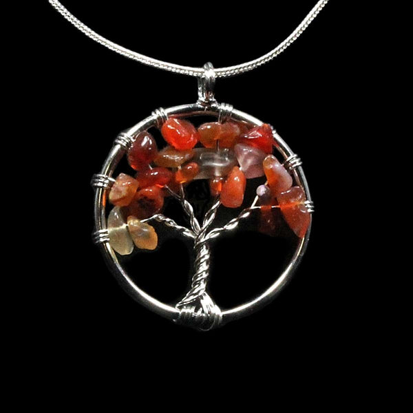 Carnelian Tree Of Life Pendant With Chain
