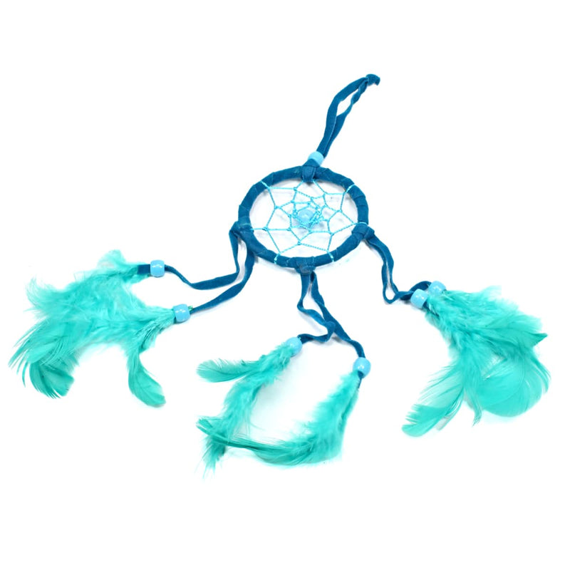 Small Round Bali Dreamcatcher - Turquoise