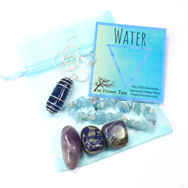 Water Element Bracelet, Crystal & Necklace Pack