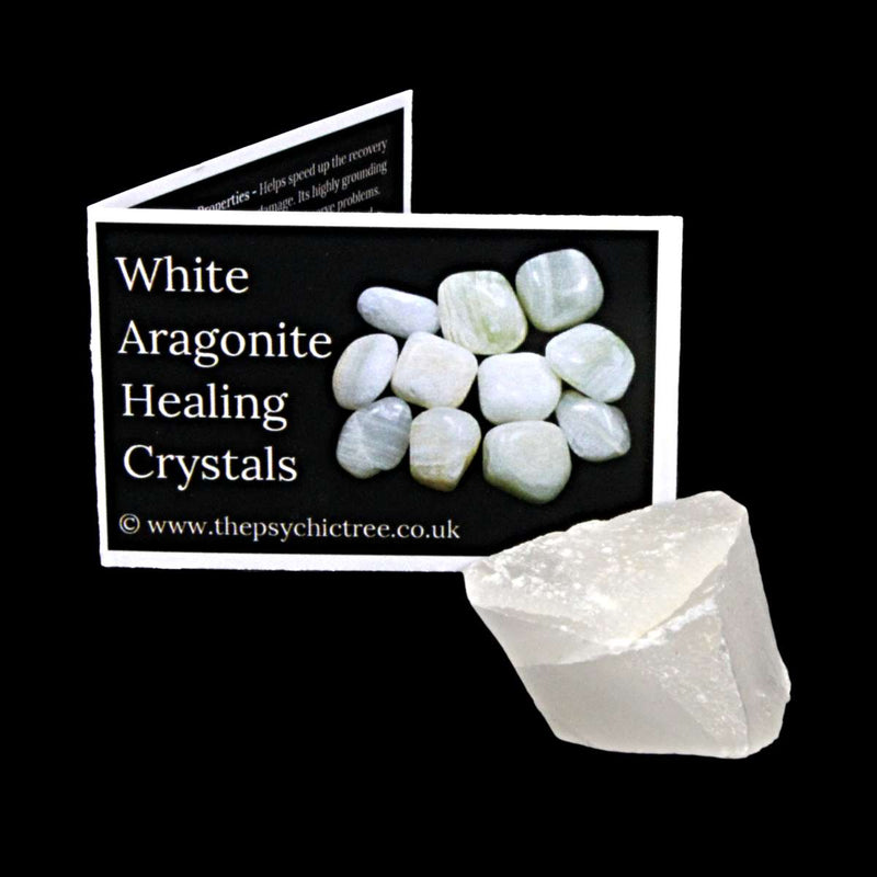 White Aragonite Rough Crystal & Guide Pack