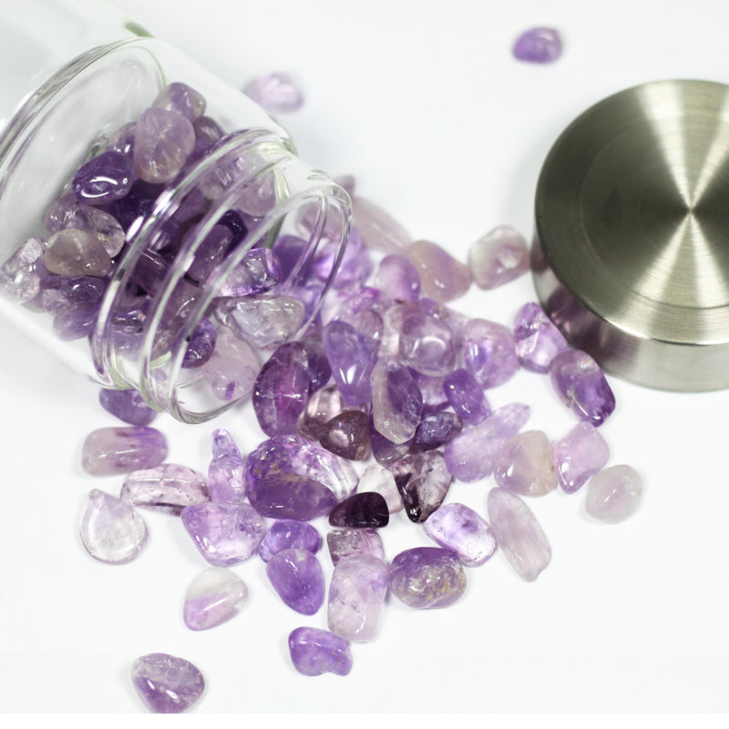 Glass Crystal Water Bottle - Amethyst for Trust and Clarity