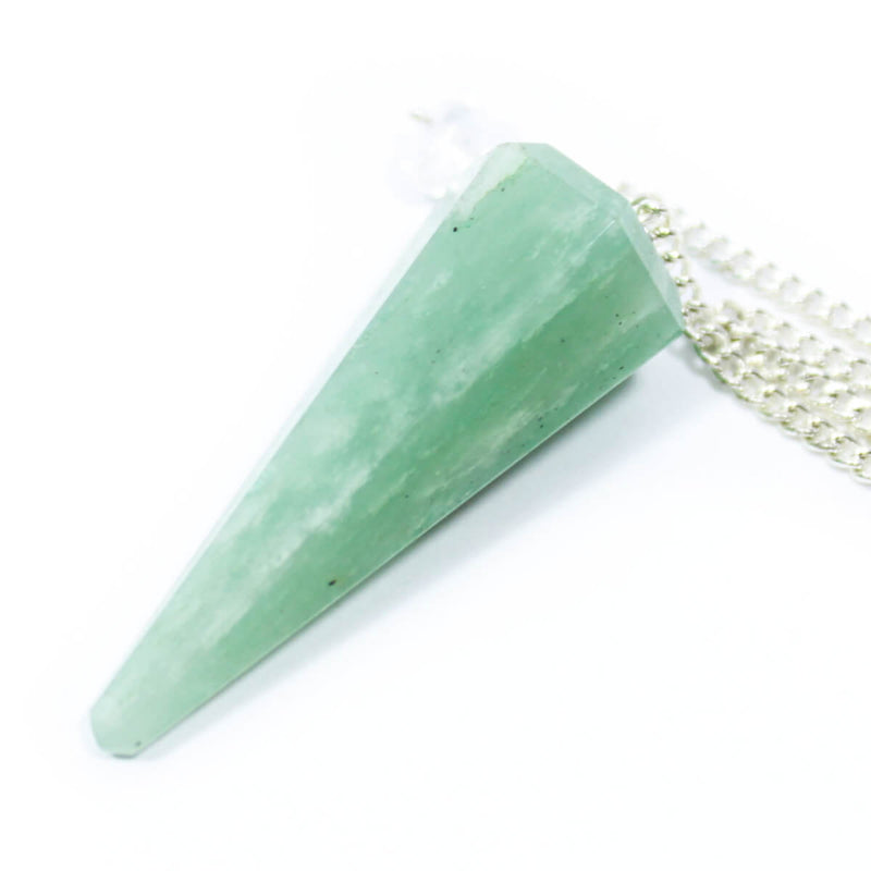 Green Aventurine Faceted Cone Pendulum