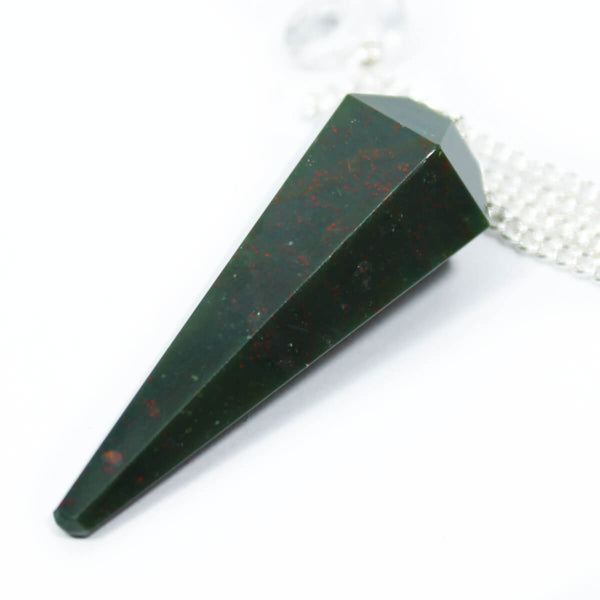 Bloodstone Faceted Cone Pendulum