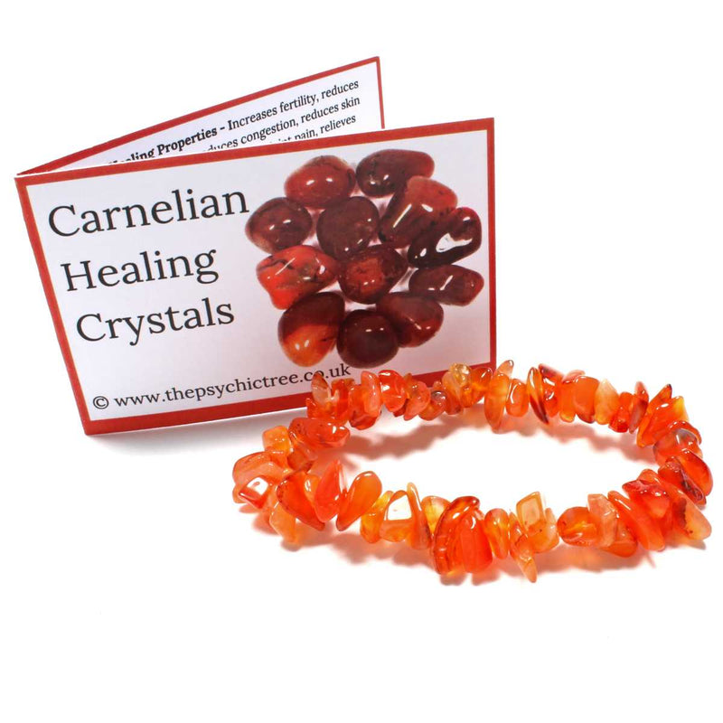 Carnelian Stone Chip Bracelet